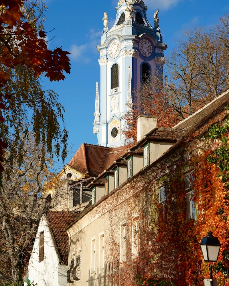 Durnstein & its blue church tower, Austria
