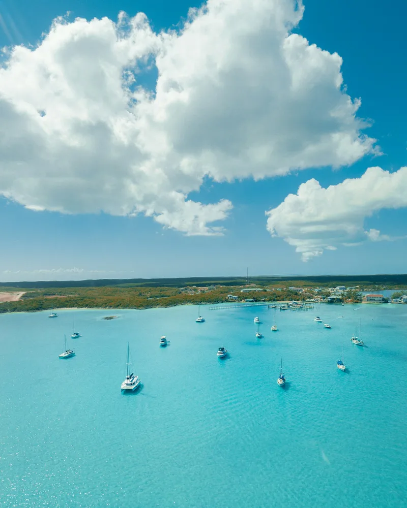 An empty cay harbor, Bahamas