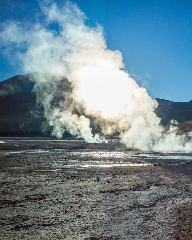 El Tatio steaming at dawn, Chile