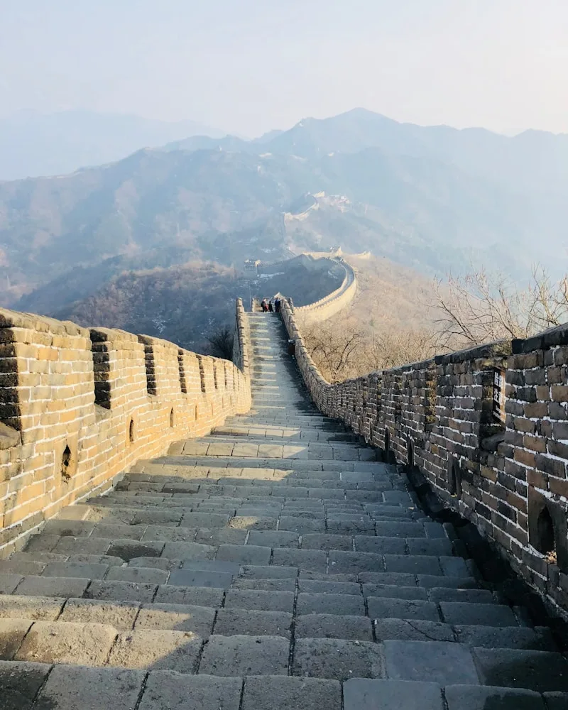 The steep stone ramparts, China
