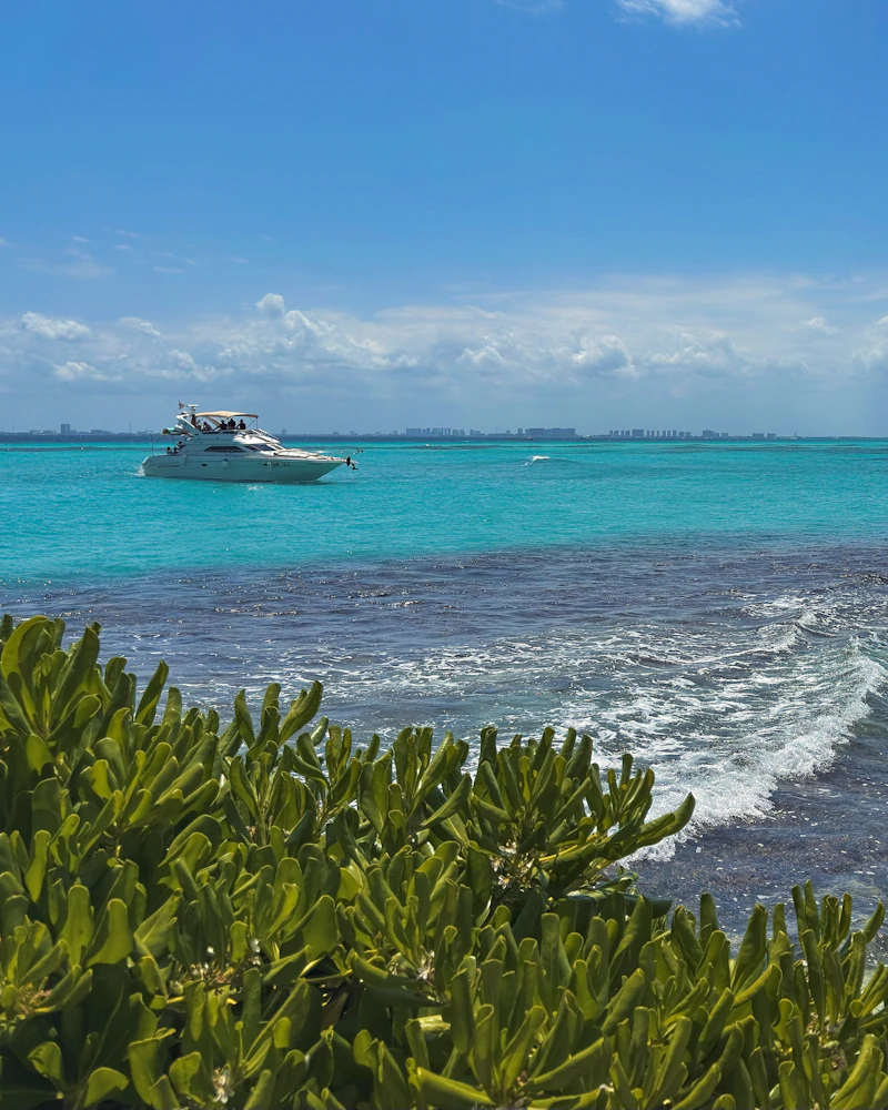 A catamaran on the turquoise water, Dominican Republic