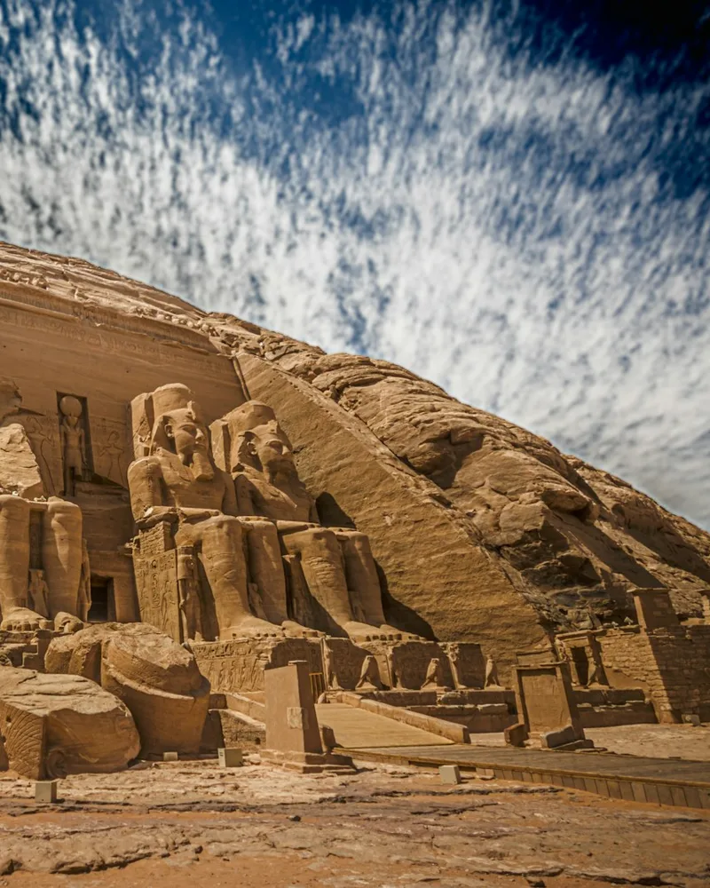 The rock-cut facade over Lake Nasser, Egypt