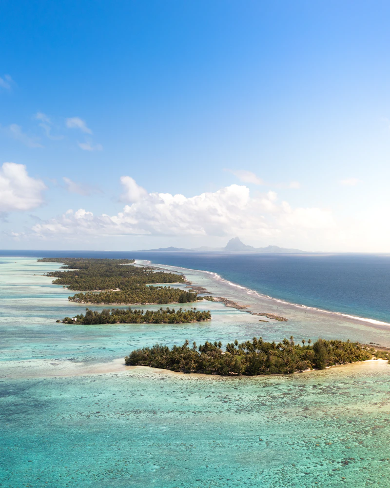 The turquoise lagoon from above, French Polynesia
