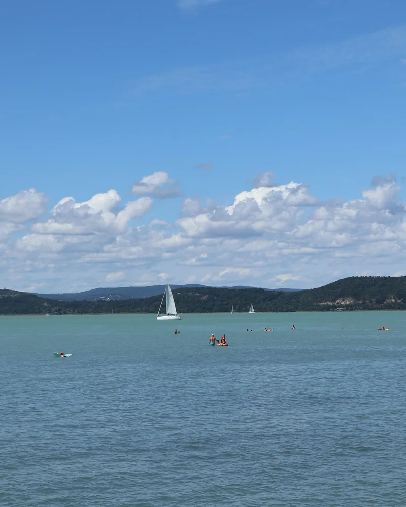The lake and a sailboat, Hungary