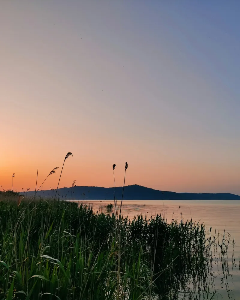 A lakeside sunset, Hungary