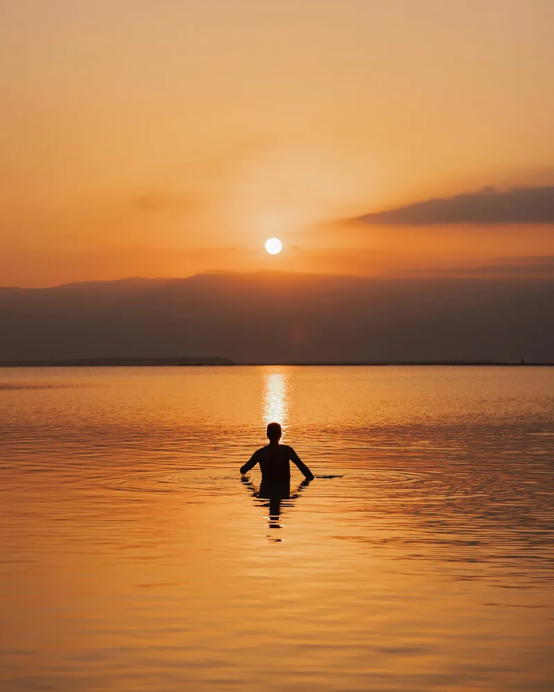 Floating effortlessly on the water, Israel