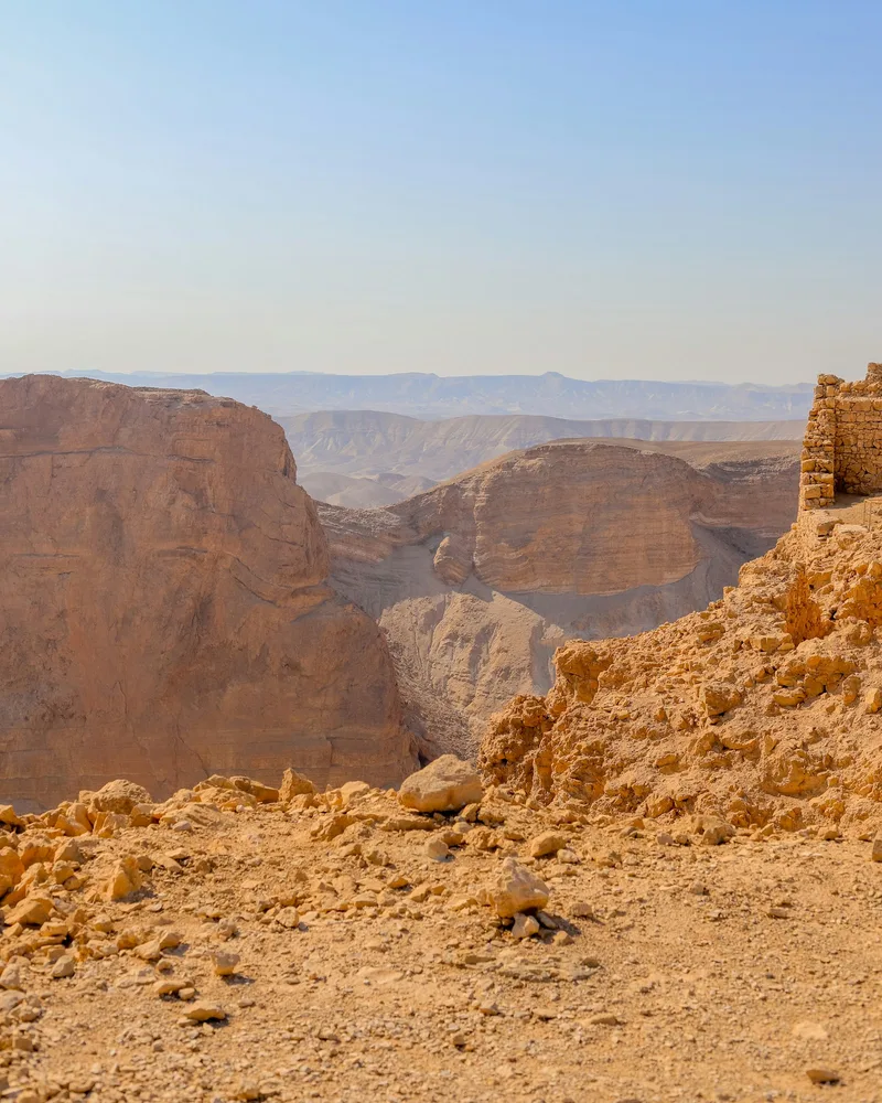 The Roman siege ramp & the view down, Israel
