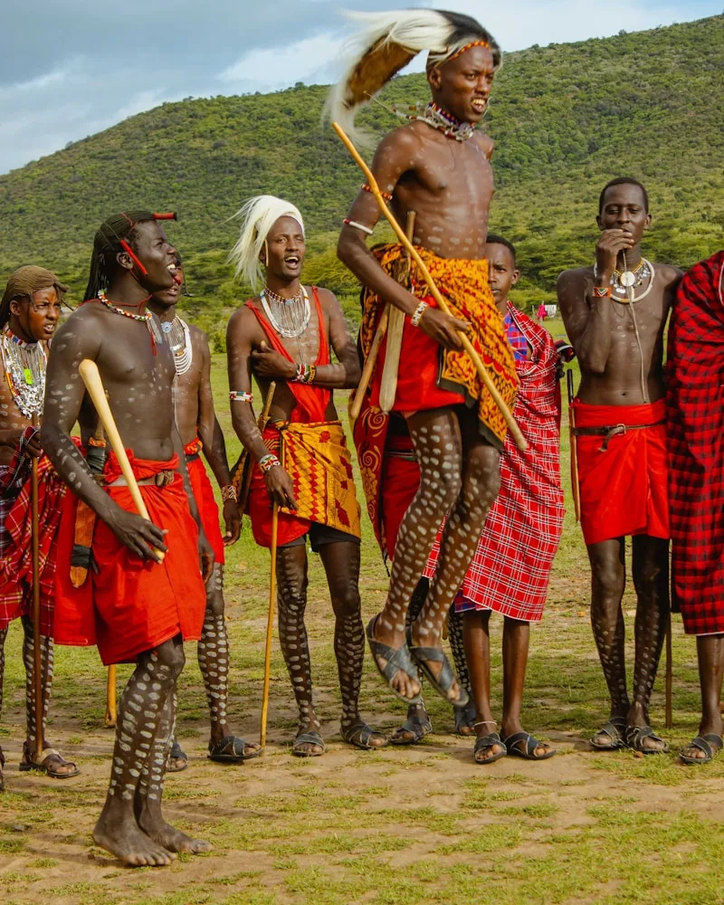 The adumu jumping dance, Kenya