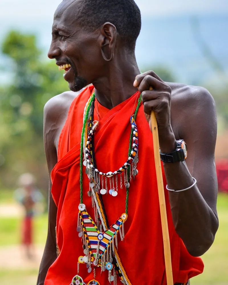 The Maasai in their red shukas, Kenya