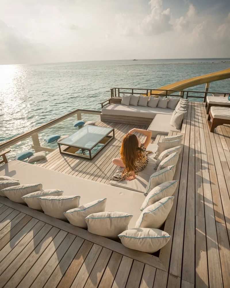 Lagoon access and the view from the deck, Maldives