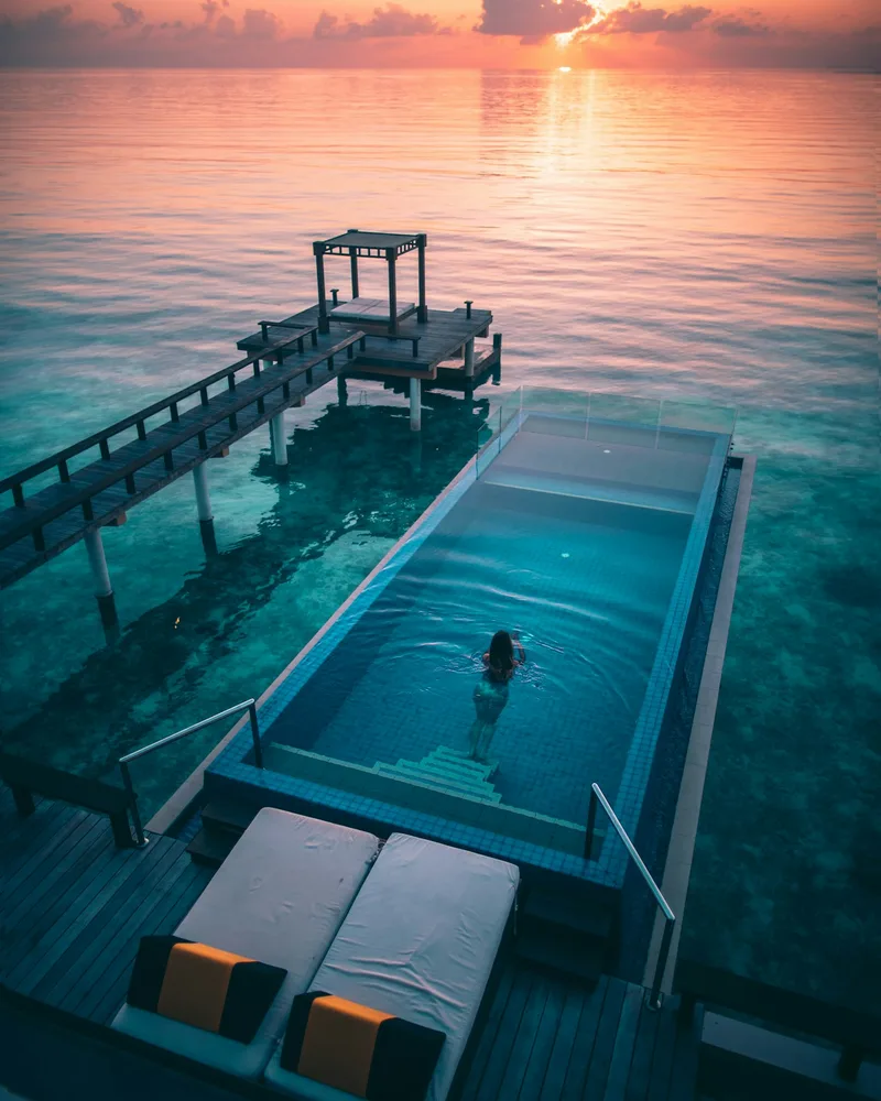 The private deck and plunge pool, Maldives