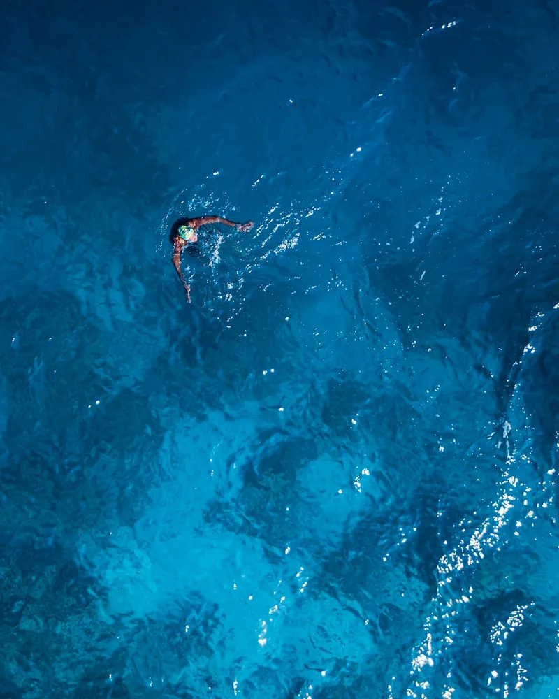 Swimming and snorkeling off the bank, Maldives