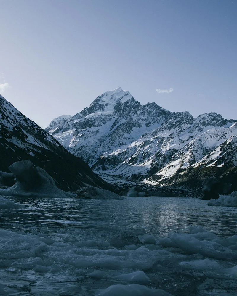 The Hooker Valley glacier lake, New Zealand