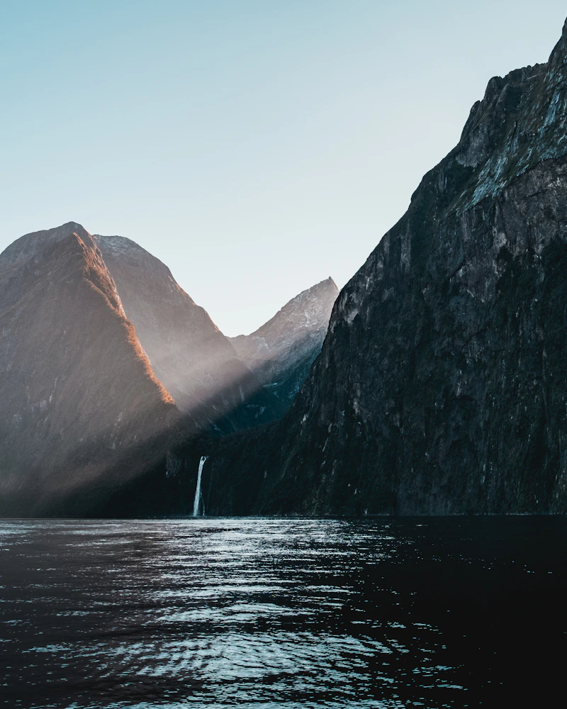 Mitre Peak over the sound, New Zealand