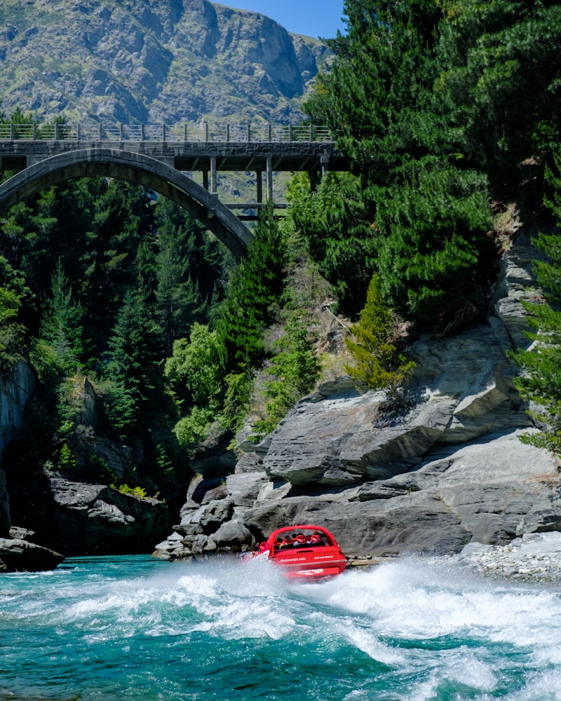 A jet boat in the canyon, New Zealand