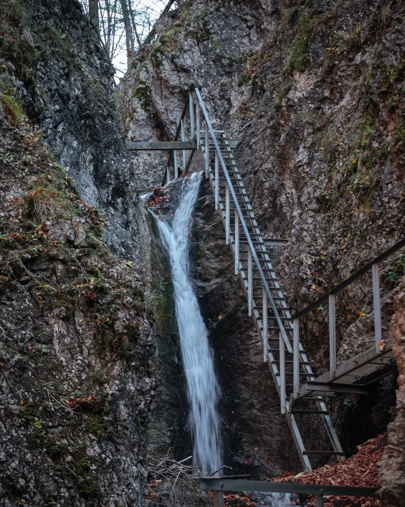 A gorge of ladders and waterfalls, Slovakia