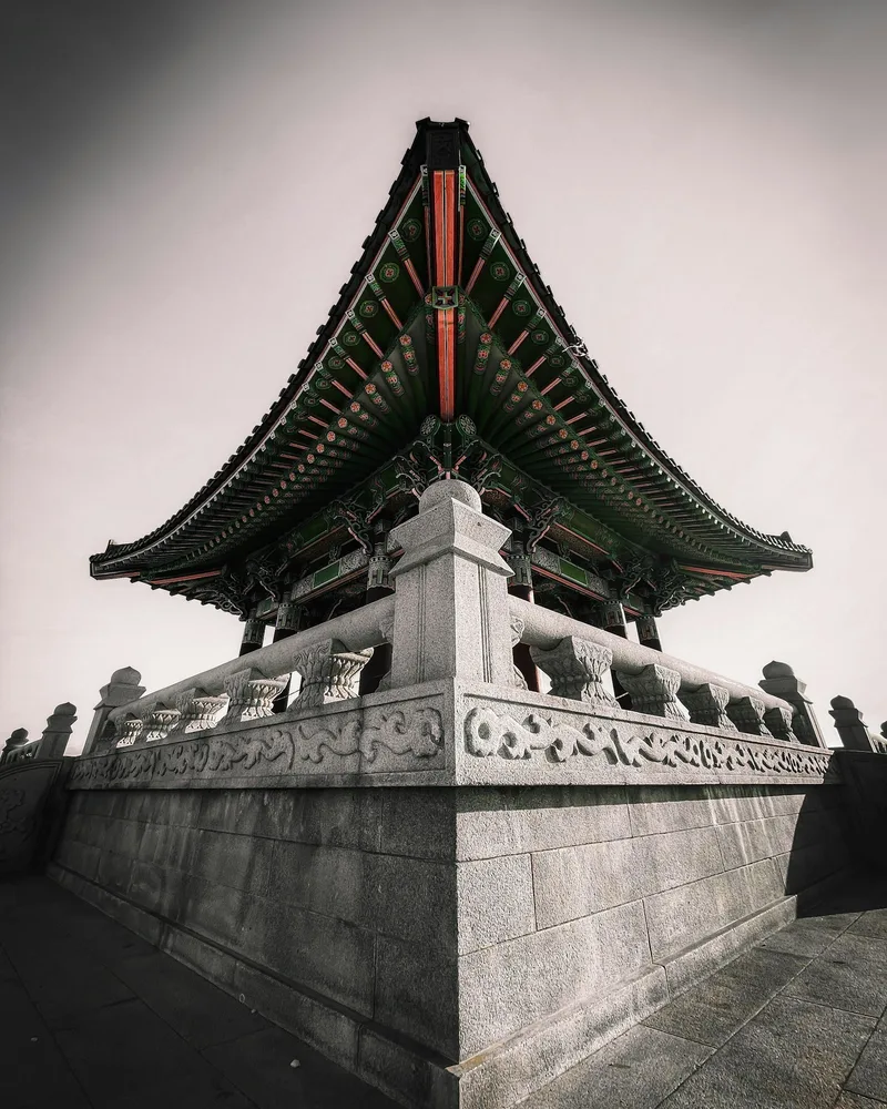 The temple pavilions and quarters, South Korea