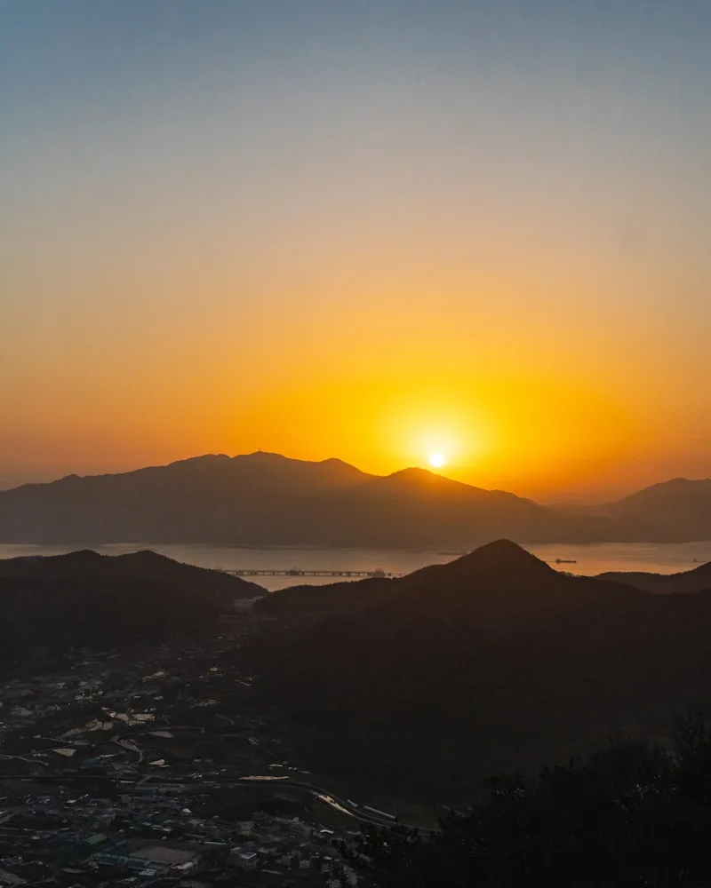 Sunrise from the crater rim, South Korea