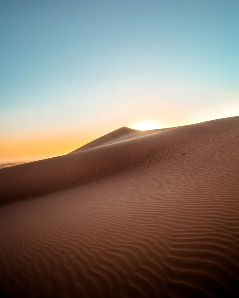 Sunset over the desert ridges, United Arab Emirates