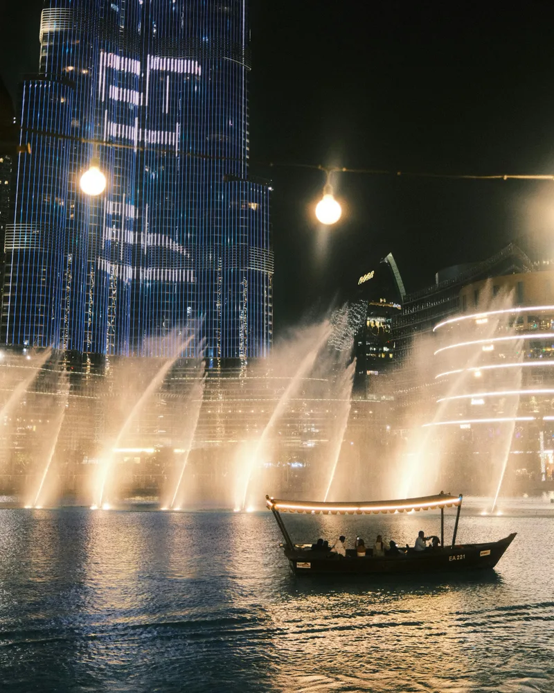 The lantern-lit dhow at night, United Arab Emirates
