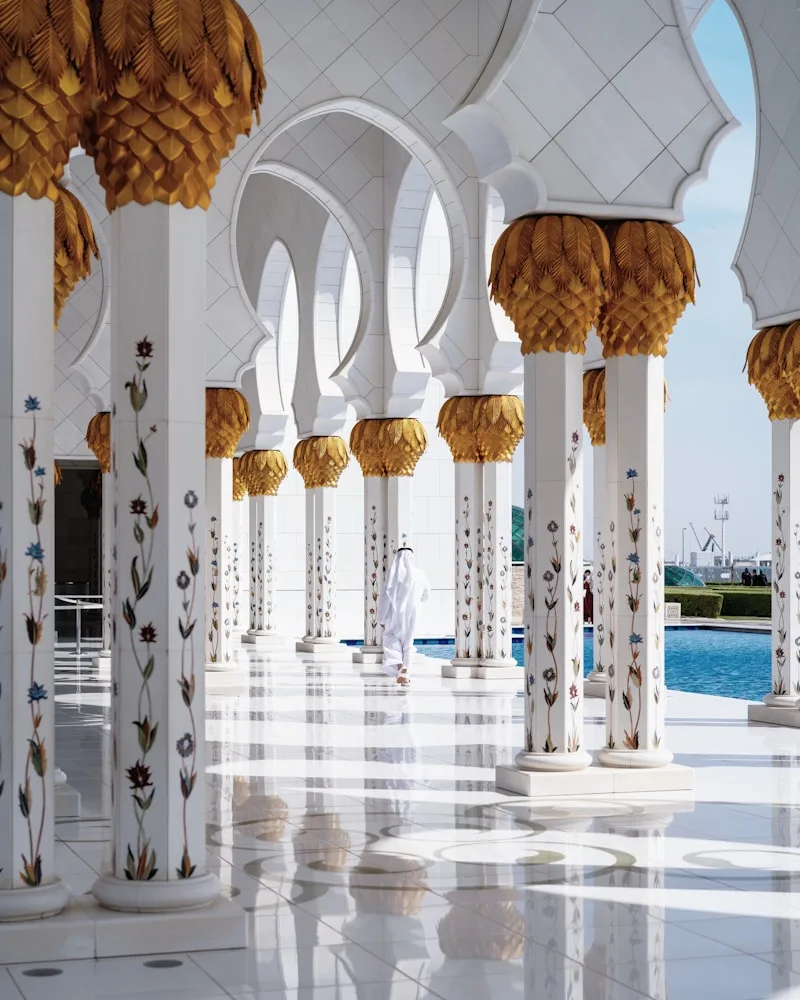 The reflective pools & colonnades, United Arab Emirates