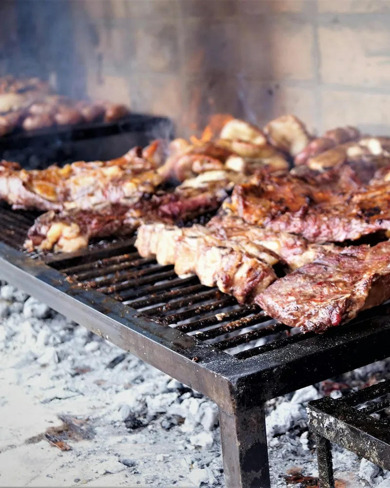 The asado on the parrilla, Uruguay