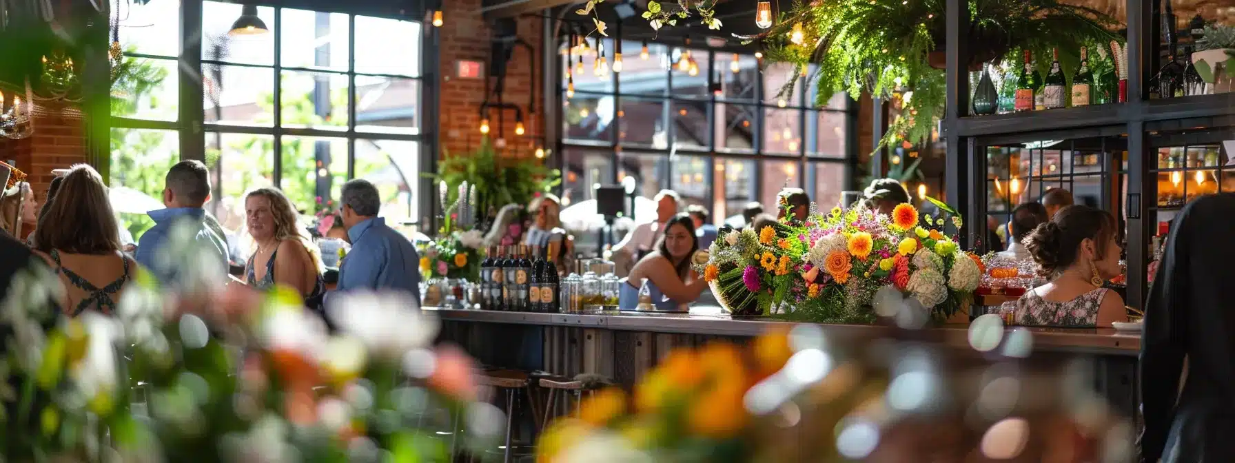 a lively wedding reception in cleveland featuring a vibrant display of locally-sourced flowers, regional cuisine, and tailored entertainment options.