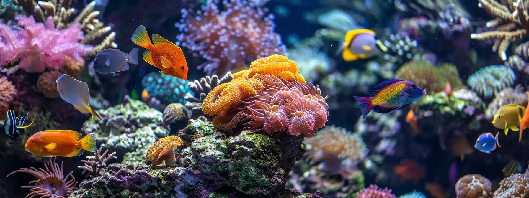 a diverse group of travelers eagerly exploring the vibrant marine life at the greater cleveland aquarium.