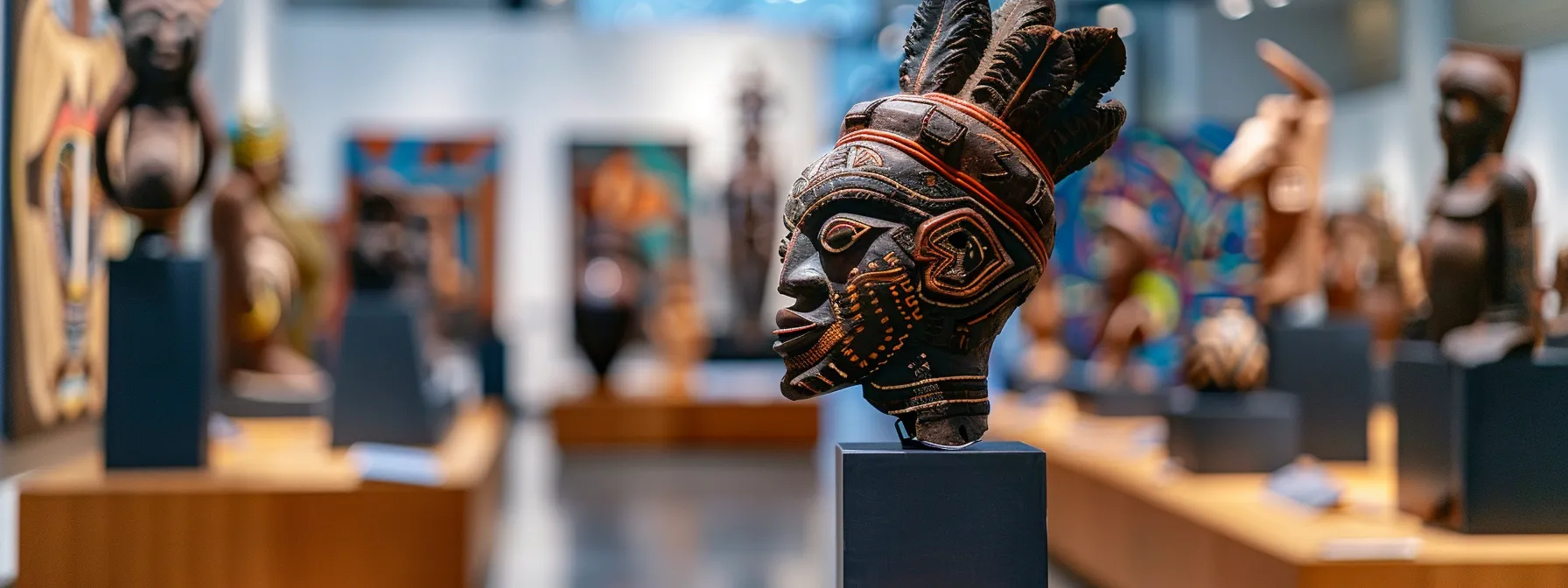 vibrant african and native american art pieces on display at the cleveland museum of art, showcasing cultural richness and artistic diversity.