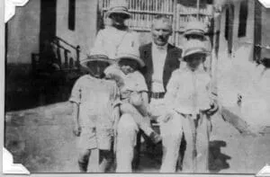 Peter Chima with his children